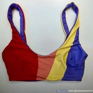 Mara Hoffman juniper rainbow Lira bikini top